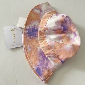 WAYF Bucket Hat Multicolor One Size Lightweight Flat Top Tie Dye Blank
